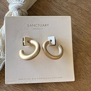 Sanctuary Gold Matte Chunky Hoop Earrings